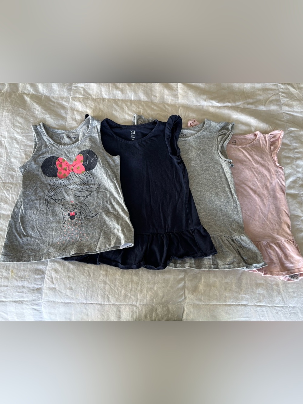 GAP Girls 4T Disney Minnie Mouse Tank Top Crew Neck Ruffle Shirts